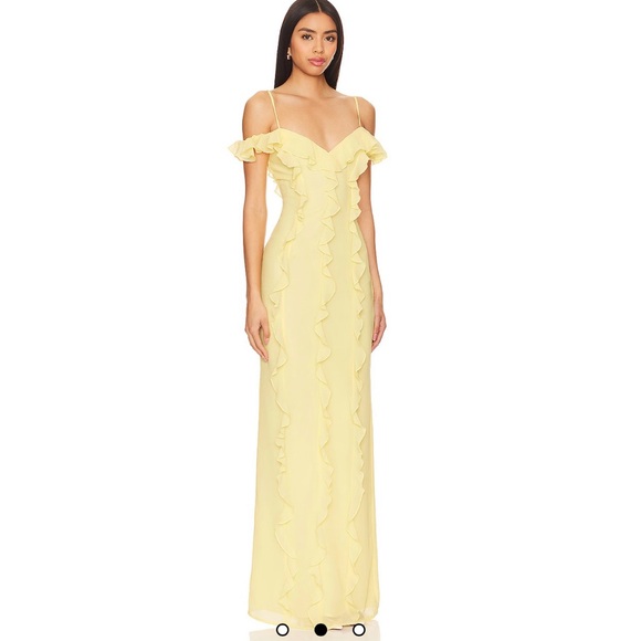 LOVERS & FRIENDS MARISOL GOWN YELLOW SIZE SMALL EXCELLENT COND. - Picture 2 of 10